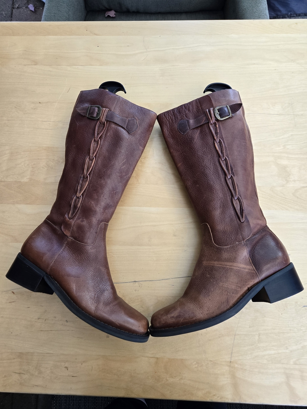 Civico 10 Brown Leather Zip Knee High Boots 61100753 Womens Size 8